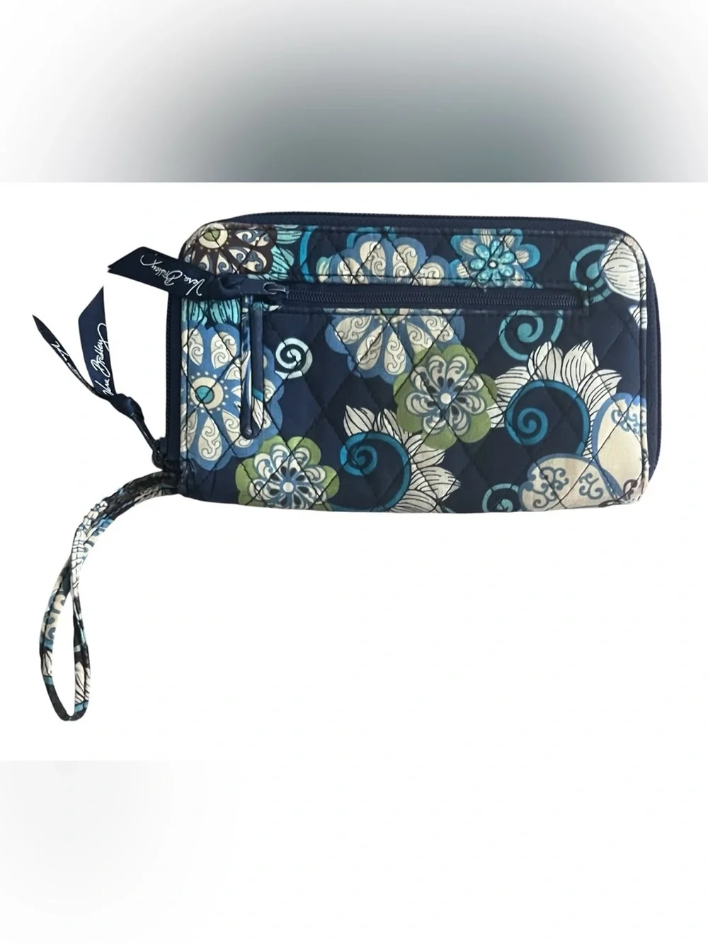 Vera Bradley Mod Floral Blue Wallet Zip Around Organizer Retired 2007